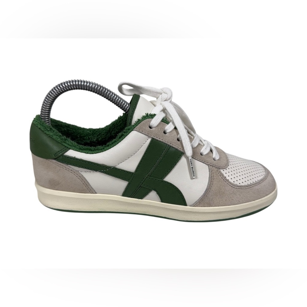 Tory Burch Womens US 6.5 Hank Sneaker Mixed Leather Retro Casual Athletic